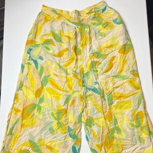 RACHEL Rachel Roy Tropical Print Wide Leg Pants